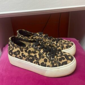 Cheetah print platform sneakers